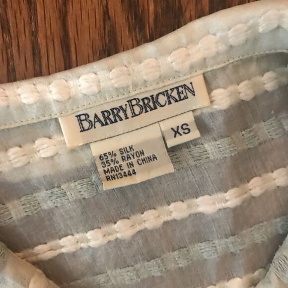 Vintage 80s Barry Bricken Silk fitted ribbon Top - Picture 2 of 5